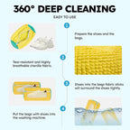 Shoe Washing Machine Bag: Laundry Shoe Bag Keeps Clean - Reusable Shoe Washing Bag for Sneaker Tennis Shoes Unstain Cleaner Kit(Yellow 2 Pcs)