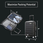 Samsonite Omni 2 Global Carry-On Spinner Luggage - Compact Size For International Travel - Airline-Approved - Features Expandable Polycarbonate Shell, 360° Wheels, USB Power Hub - Charcoal - Black