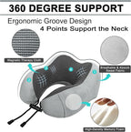urnexttour Travel Pillow and Blanket Set Neck Pillows Soft Blankets with Sleep Mask Travel Essentials for Airplane Car Memory Foam Grey