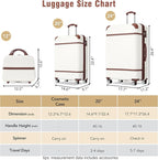Luggage Sets, 2 Piece Carry on Luggage Set with Travel Bag, 2 Piece Expandable Spinner Hardshell Suitcase with TSA Lock, Back to School Suitcase, Women Men (White, 20/24 inch+Cosmetic Case)
