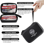 VRIEXSD Premium First Aid Kit, 320 Piece Waterproof Hard Shell Eva First Aid Kit for Home, Camping, Cars, Hiking, Travel, Businesses & Outdoor Emergencies - Emergency Medical Kits (Black)