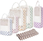 Narwey 6 Set/5 Set Compression Packing Cubes for Travel Kids Women Carry on, Packing Organizers Bag for Backpack Luggage Suitcase Duffle Bags
