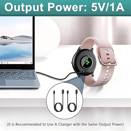 2 Pcs USB C Smart Watch Charger, 2-Pin 2.84 mm Magnetic Smartwatch Charging Cable, Replacement Charger Cord Compatible with Letsfit, YAMAY, Willful, UMIDIGI, Fitpolo, Blackview, Dirrelo, Lifebee