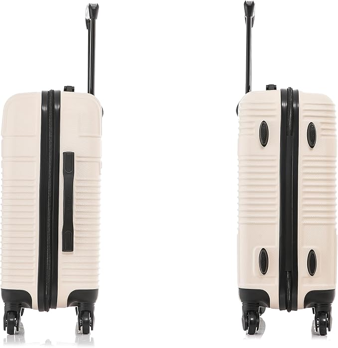 InUSA RESILIENCE Luggage with Spinner Wheels | Durable Lightweight Hardshell Suitcase, Spacious Travel Bag with Handle and Trolley | 20-Inch Carry On Small Luggage | Sand