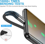 USB to USB C Cable,3Pack 6ft Premium Nylon Braided Fast Charging,3A Rapid Charger Cord,Type C to A Cable Compatible with Samsung Galaxy S22 S21 S20 S10 S9 S8 Plus,Note 20 10 9 8,LG V50 V40