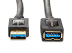 Amazon Basics 2-Pack USB 3.0 Extension Cable, A-Male to A-Female, 4.8Gbps High-Speed, Gold-Plated Connectors, 6 Foot, Black