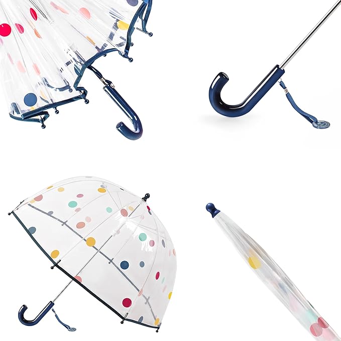 Kids Clear Umbrella for Rain Dome Bubble Umbrellas Windproof for Kids Boys and Girls