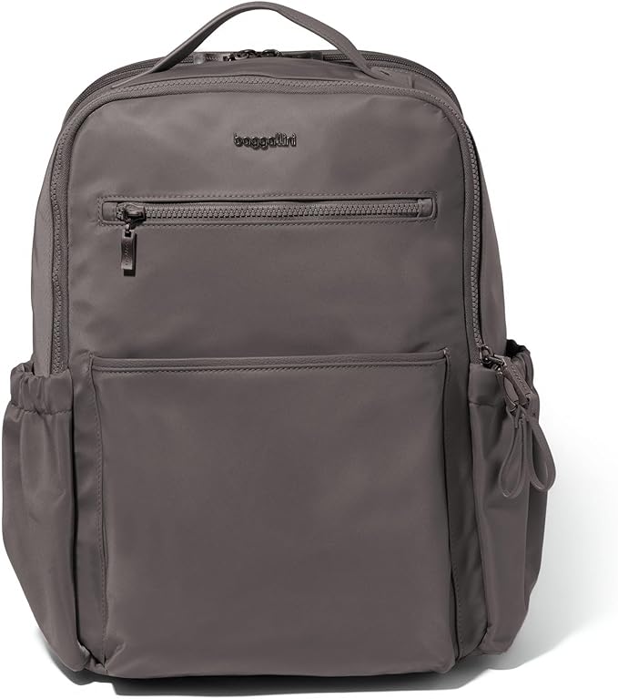 Baggallini Tribeca Expandable Laptop Backpack - 15"x11" Lightweight RFID Computer Bag for Work & Travel with Luggage Sleeve