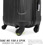 Kenneth Cole REACTION Out of Bounds Lightweight Hardshell 4-Wheel Spinner Luggage, Charcoal, 20-Inch Carry On