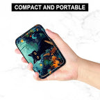 Credit Card Holder, Mini Aluminum Card Wallet RFID Blocking Slim Metal Hard Card Case for Women Men, Pretty Cat