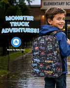 CAMTOP Kids Backpack for Boys, Preschool Toddler Backpack Kindergarten School Bookbag for Age 3-8(Monster Truck)