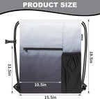 HOLYLUCK Men & Women Outdoor Sport Gym Sack Waterproof Drawstring Backpack Bag (Standard with drawstring, Gradient Black)