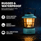 LUXPRO Retro LED Lantern - Battery-Powered Emergency Lantern - Water Resistant - Bright LED Lamp for Indoor & Outdoor Use - Use for Tents, Hiking or Hurricane Prep (Blue, Pack of 2)