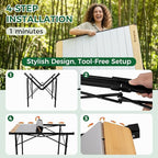 KingCamp Camping Table Folding Portable Table Aluminum Roll Up Lightweight Foldable Large Camp Table for Indoor Outdoor Picnic Backyard, 53.5"X27.5"