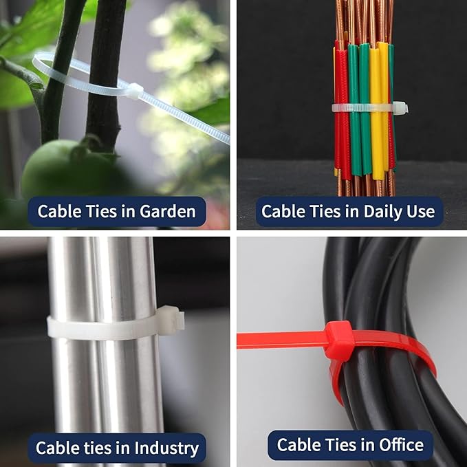 XINGO 1000 PCS Brown Zip Ties 8 Inch, 60 LBS Tensile Strength, Self-Locking Nylon Plastic Nylon Wire Ties for Indoor and Outdoor Use
