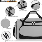 Uarition Heavy Duty Duffle Bag for Men, 55L Large Durable Gym Duffel Bag for Workout, Sports, Travel Gear - Gray