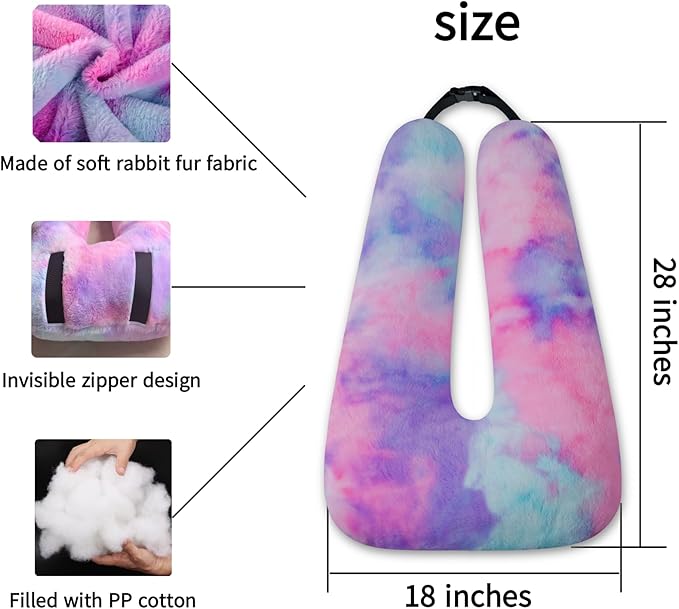 FHSGGP Travel Pillow Car Pillow Kid Car Sleeping The Sleeping Aid for Adults and Kids on Road Trips Kids Travel Pillow Colorful Purple