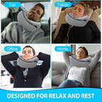 Travel Neck Pillow for Airplanes – 100% Memory Foam, 360° Head Support, Breathable & Washable Cover, Compact for Travel, Car & Flights