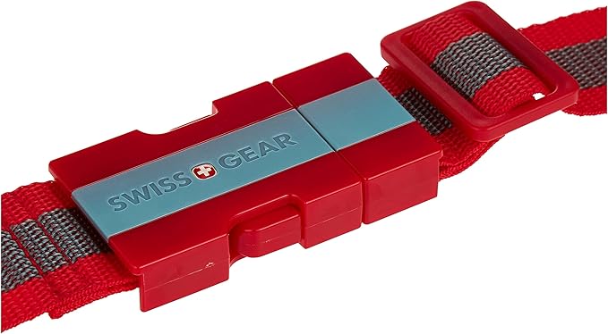 SwissGear Adjustable Luggage Strap with Snap-Lock Buckle - Fits Bags up to 72-Inches, One Size, Red