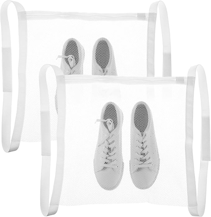 2 Pack Shoe Dryer Bag, Reusable Sneaker Dryer Bag for Shoes, 15.7x15.7 in Mesh Shoe Drying Bags with Zipper and Strap for Washing Machine