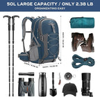 Maelstrom Hiking Backpack,Camping Backpack,50L Waterproof Hiking Daypack with Rain Cover,Lightweight Travel Backpack,Blue