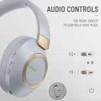 LORELEI B-C6 Wireless Over Ear Headphones, 50H Playtime Foldable Lightweight Bluetooth Headsets, Deep Bass, Built-in Microphone, Memory Foam Earmuff, for Travel, Home Office (Smoke Gray)