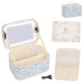 OCHEAL Makeup Bag With LED Mirror, Travel Makeup Bag With 3 Color Setting Light Up Mirror Cosmetic Organizer Vanity Case for Women Beauty Tools Accessories Rechargeable Makeup Travel Bag-Black