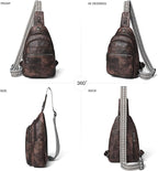 LATMAP Sling Bag For Women Faux Leather Small Casual Daypack Backpack Fanny Pack Crossbody Chest Bags Purse