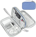 FYY Travel Cable Organizer Pouch Electronic Accessories Carry Case Portable Waterproof Double Layers All-in-One Storage Bag for Cord, Charger, Phone, Pattern Blue