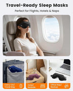 3 Pack Sleep Masks for Women Men: Zero Eye Pressure Airplane Travel Essentials - 100% Blackout Eye Masks for Sleeping - Side Sleep Comfort Cover for Lash Extensions