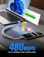LISEN Coiled USB C Cable, 2 Pack for Android Auto & CarPlay Cable, Short USB A to USB C Cable Compatible with iPhone 17/16/15, Samsung Galaxy S25/S24/S23 A15/A14, Google Pixel 9/8, Blue 4FT