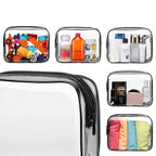 PACKISM Clear Toiletry Bag - TSA Approved Toiletry Bag 3 Pack Same Medium Size, Quart Size Bag Travel Makeup Cosmetic Bag, Carry on Airport Airline Compliant Bag, Black