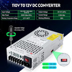 VAYALT DC 12V 50A 600W Switching Power Supply, 110V/220V AC to DC Converter, Universal Regulated Switching, 12V Power Supply for CCTV Camera System, 3D Printer, LED Strip, Computer Project