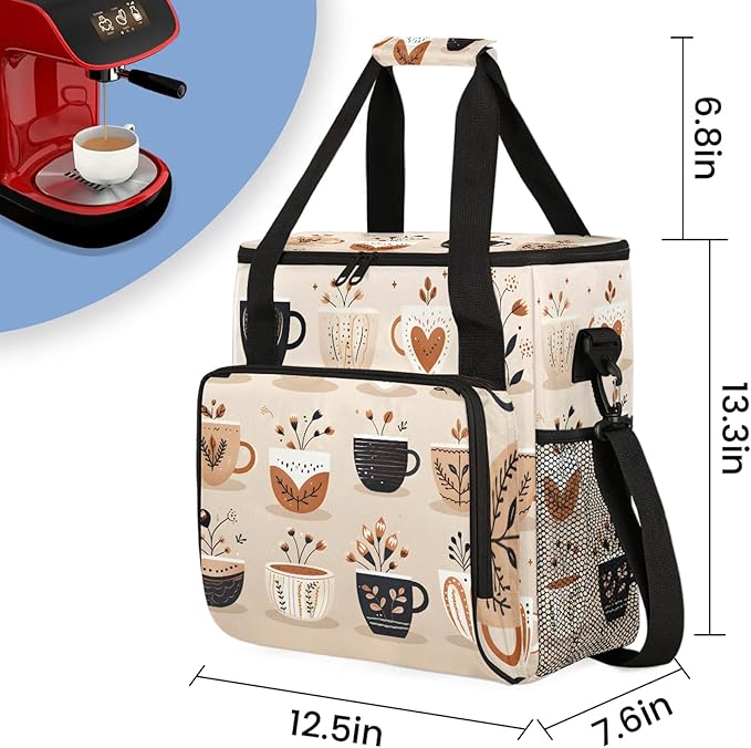 Travel Coffee Maker Carrying Bag Compatible with Keurig K-Mini or K-Mini Plus, Single Serve Coffee Maker Portable Storage Bag with Shoulder Strap(Bag Only)