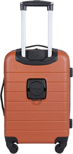 Wrangler Smart Spinner Hardside Luggage, 22-Inch Carry-On, Burnt Orange