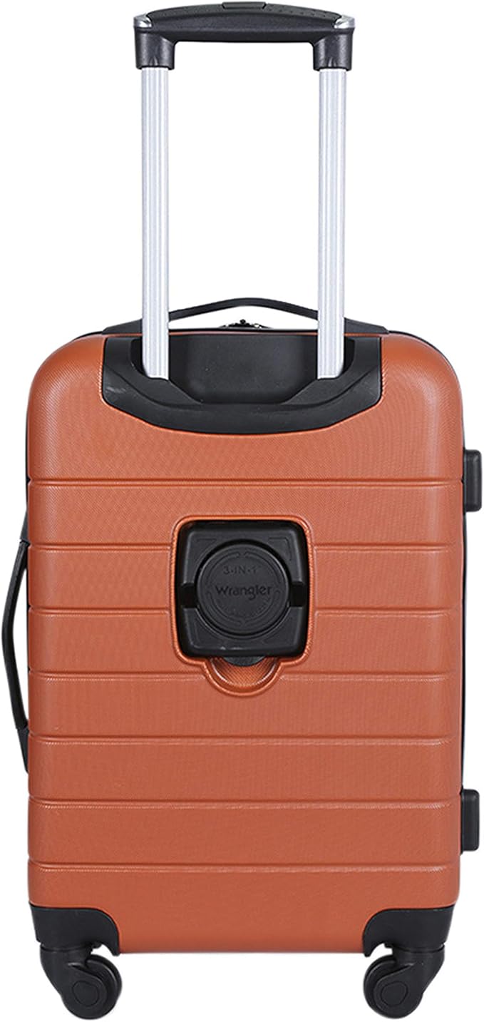 Wrangler Smart Spinner Hardside Luggage, 3 Piece Set, Burnt Orange