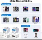 2Pack USB C Fast Charger Block, Total 60W 5-Port USB C Wall Charger with 6.6FT USBC to USBC Cord, 2USB C+3USB A PD 3.0 Multiport Charging Cube for iPhone 17 16 15 Pro Max, G-alaxy S26 S25 Ultra, i Pad