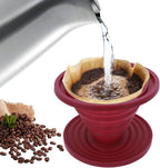Larrel Pour Over Coffee Maker Portable Coffee Maker Foldable Reusable Pour Over Coffees Dripper Travel Camping Coffees Makers Manual Silicone Filter for Backpacking Camping Hiking Home Office