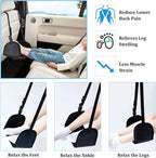 No Collapse Airplane Footrest with Extended Adjustment Strap- Airplane Foot Hammock with Memory Foam, Portable Adjustable Plane Leg Rest, Footrest Provides Relaxation and Comfort (Black)