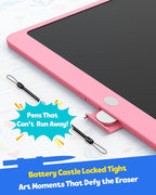 TEKFUN LCD Writing Tablet for Adults, Large Doodle Board, 16 Inch Colorful Drawing Tablet Writing Pad, Toddler Toys for 3 4 5 6 7 8 9 Year Old Girls Boys Teen, Birthday Gifts for Kids (Pink)