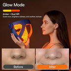 INIA Glow 4D Wireless Red Light Therapy Mask for face – Dual NIR, 320 LEDs, 4 Modes, Under-Eye Cooling, Cordless & Rechargeable LED Face Mask for Home & Travel, Skincare Gifts for Women Mom Wife, Blue