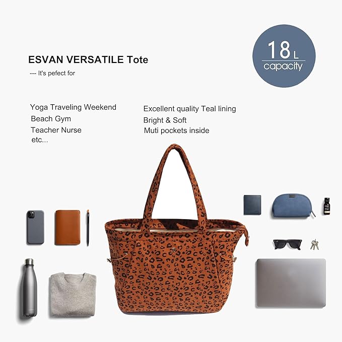 ESVAN Corduroy Yoga Tote Bag Gifts for Women Drawstring Yoga Mat Bag for Office Workout Travel Carryall Pilates Gym