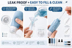18 Pack TSA Approved Travel Bottles for Toiletries – Leak Proof Silicone Refillable Containers Set with Toiletry Bag, Squeeze Bottles, Spray Bottles & Cream Jars for Shampoo, Conditioner & Lotion