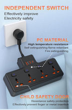 Wall Mount Power Strip with 4 AC Outlets & USB-C (20W) and USB Ports, Plug Extender with Individual Switches, Space Saving Multi Plug Outlet for Home, Office, Dorm & Travel, White
