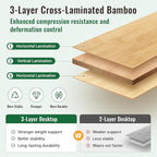 KingCamp Bamboo Folding Table, 4-Fold Camping Adjustable Height Portable Outdoor Lightweight & Compact Table with Aluminum Frame for RV Picnic BBQ Tailgating