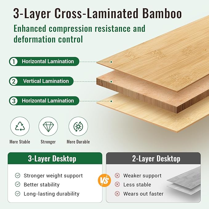 KingCamp Bamboo Folding Table, 4-Fold Camping Adjustable Height Portable Outdoor Lightweight & Compact Table with Aluminum Frame for RV Picnic BBQ Tailgating
