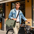 ESTARER Men's Messenger Bag 17.3 Inch, Water-resistant Canvas Laptop Bag, Computer Shoulder Bag for College Travel Work, Army Green