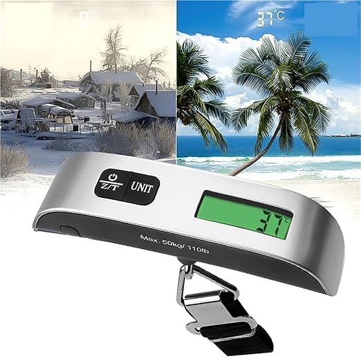 Luggage Weight Scale, LCD Digital Scale 50Kgx10G Electronic Luggage Hanging Weight Scale Portabal Handheld Travel Suitcase Baggage Weight Scale,for Travel
