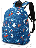 CAMTOP Preschool Backpack for Kids Boys Toddler Backpack Kindergarten School Bookbags (Cute Shark-Navy)