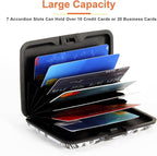 Mayski Credit Card Holder, RFID Blocking, Aluminum Alloy Hard Case, Small Mini Business Metal Wallet for Women Men, Bat